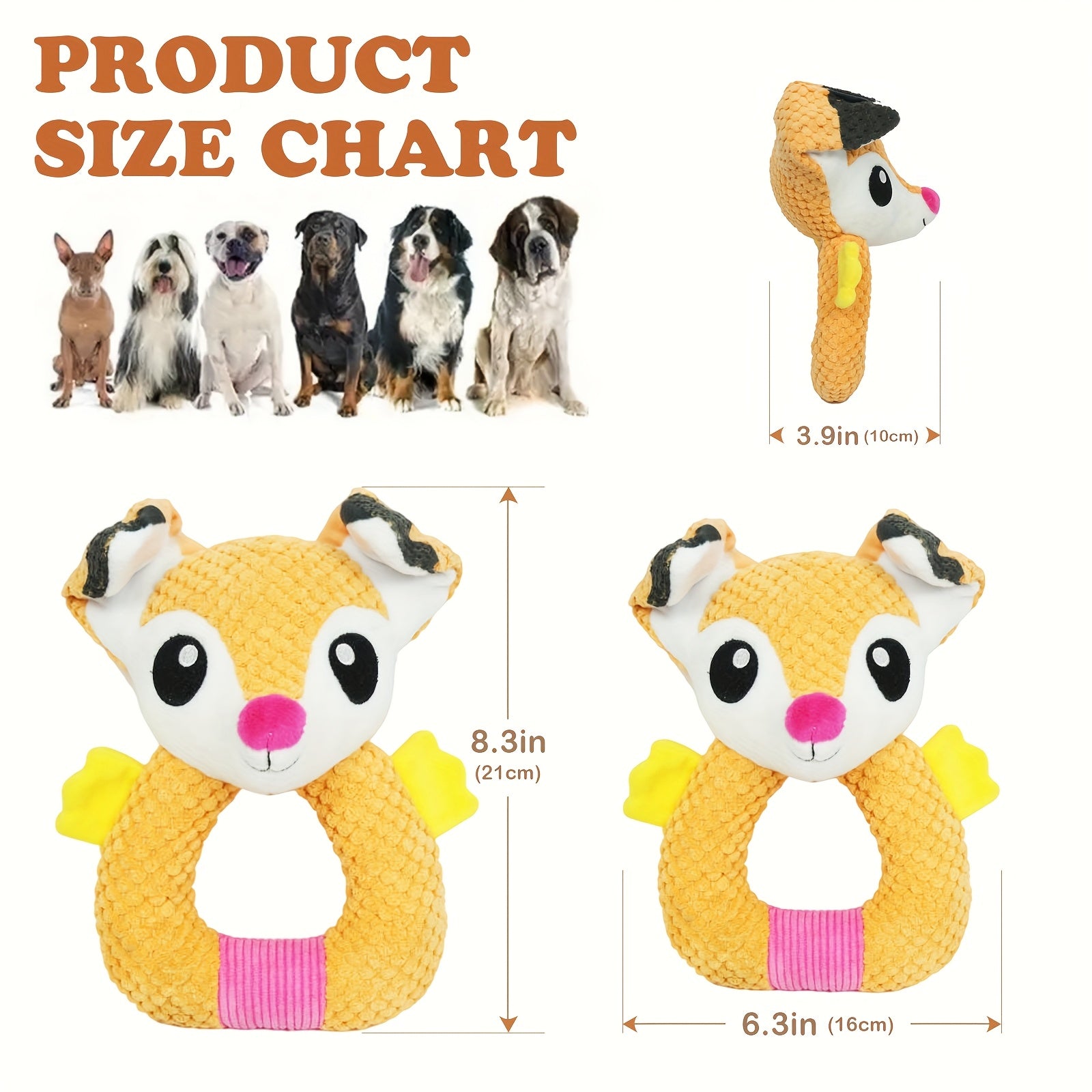 for large Squeaky Dog Toys: And Crinkled Paper Filled Pull Dog Bite Toys For Large, Medium And Small Dogs, Pet Supplies, Without Battery
