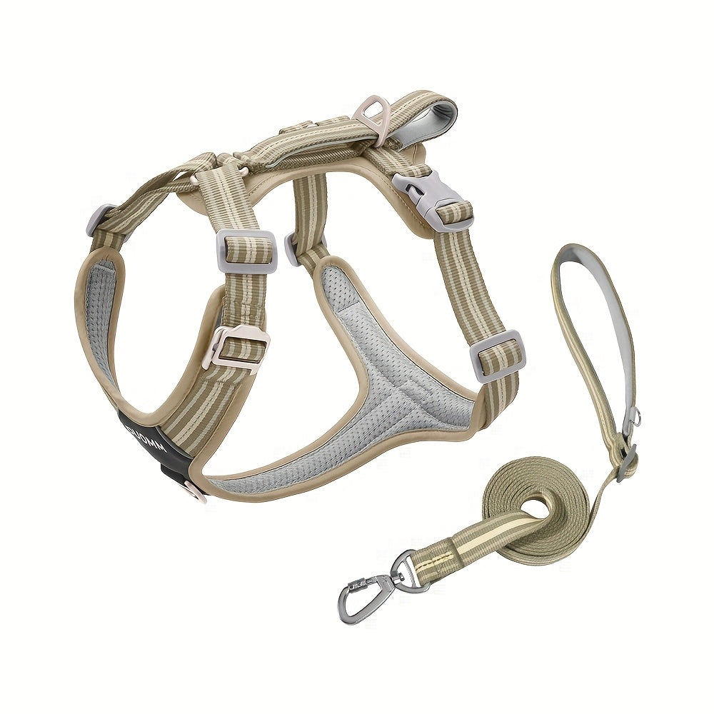 2pcs SET No-Pull Dog Harness with Leash(Length: 98inch\u002F250cm) - Breathable, Padded & Water-Resistant for Everyday Use Great for Small, Medium And Large Dogs.