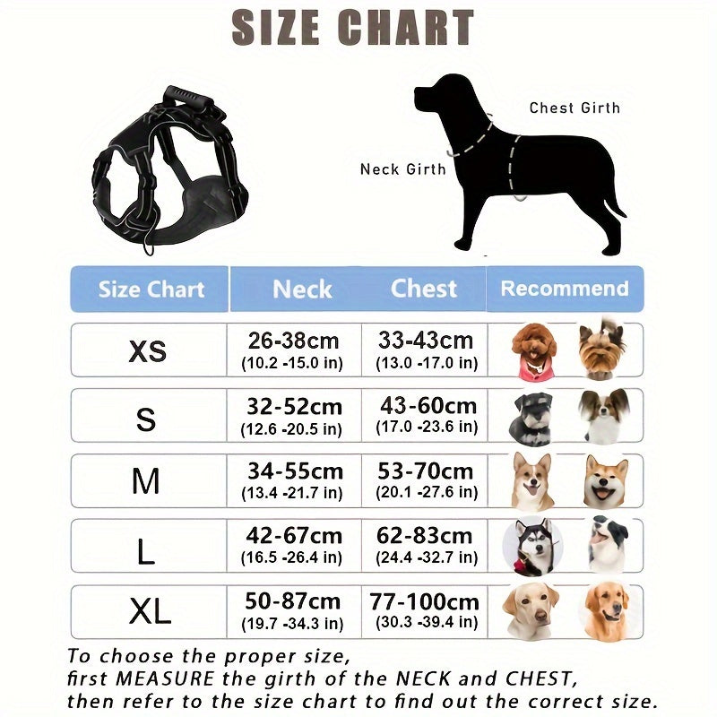 No-Pull Dog Harness And Leash Set, Adjustable Reflective No-Choke Oxford Vest, 6-in-1 with 2 Leash Clips And Easy Control Handle, for Small Medium And Large Dogs