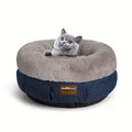 Indoor Cat Bed - 20-Inch Round Soft Pet Bed for Small Dogs And Cats Weighing Up to 11 Lbs, Comfortable Donut Shape with Elevated And Non-Slip Base, Machine Washable Fluffy Calming Bed for Kittens And Puppies