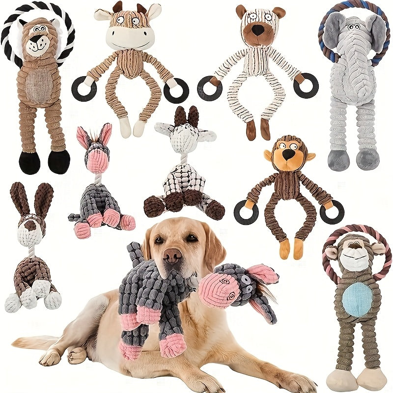 Amazing Pet 8pcs\u002F10pcs Toy Set with Dog Bite Sound Toys Large Collection Including Elephant Plush Toys with Funny Donkey Pull Rings Suitable for Dog Interaction Teeth Grinding And Cleaning Dog Toys