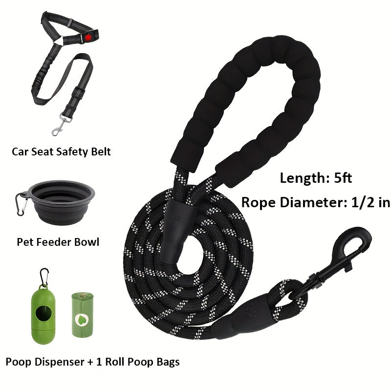 No-Pull Dog Harness And Leash Set, Adjustable Reflective No-Choke Oxford Vest, 6-in-1 with 2 Leash Clips And Easy Control Handle, for Small Medium And Large Dogs