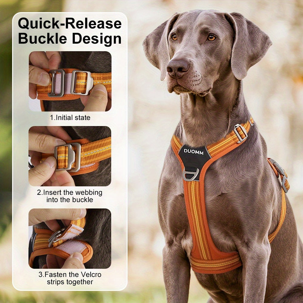 2pcs SET No-Pull Dog Harness with Leash(Length: 98inch\u002F250cm) - Breathable, Padded & Water-Resistant for Everyday Use Great for Small, Medium And Large Dogs.