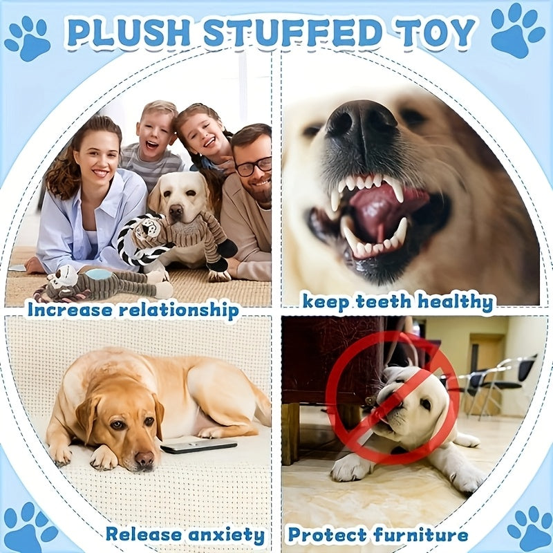Amazing Pet 8pcs\u002F10pcs Toy Set with Dog Bite Sound Toys Large Collection Including Elephant Plush Toys with Funny Donkey Pull Rings Suitable for Dog Interaction Teeth Grinding And Cleaning Dog Toys