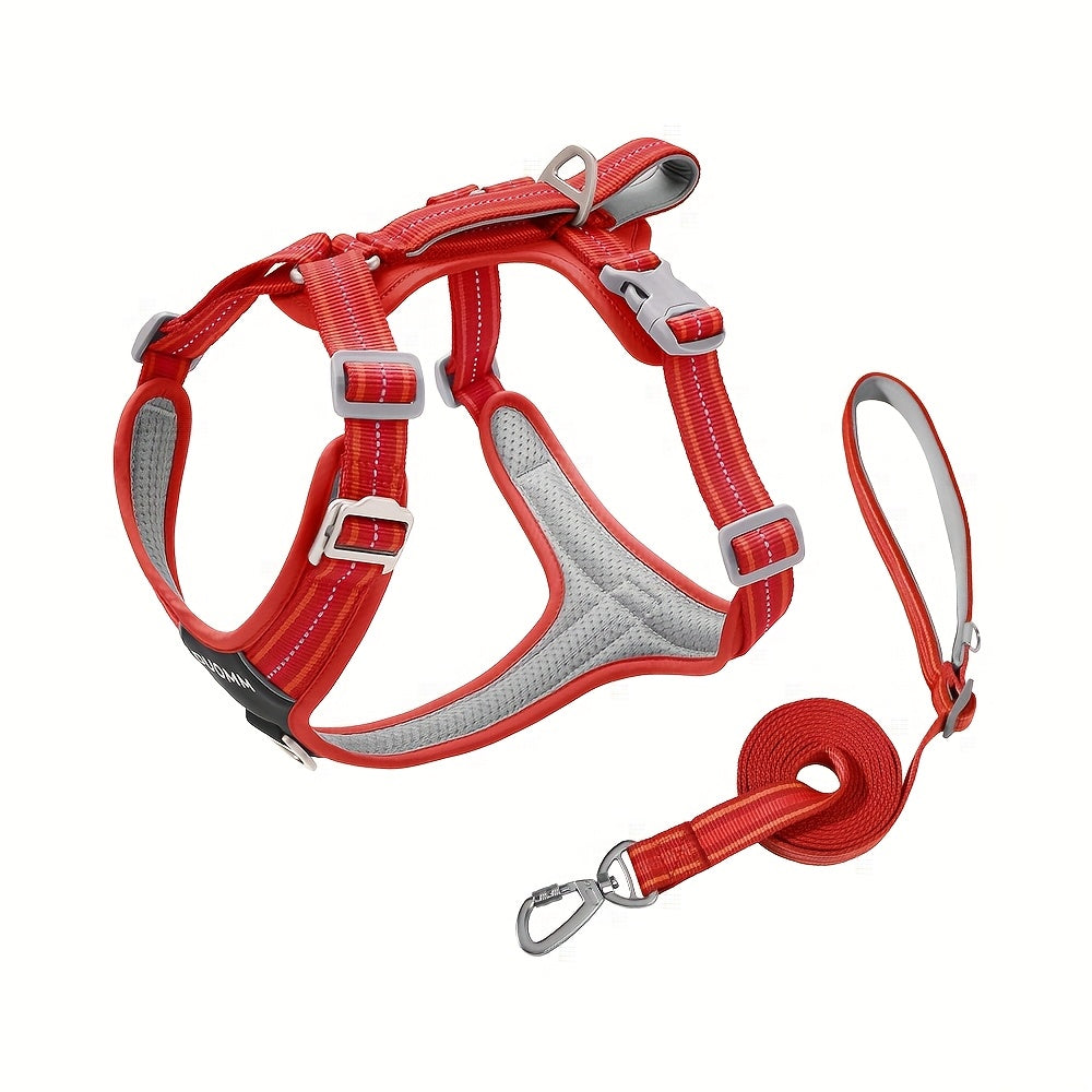2pcs SET No-Pull Dog Harness with Leash(Length: 98inch\u002F250cm) - Breathable, Padded & Water-Resistant for Everyday Use Great for Small, Medium And Large Dogs.