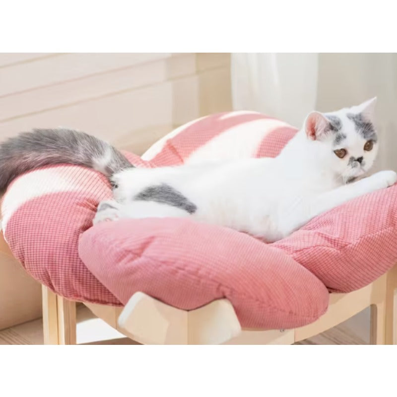 With Soft Cushion Three-Color Wooden High Leg Cat Bed - Comfortable Pet Sofa, Ideal for Cats And Small Dogs, Includes Hardware Tools, Solid Wood Frame with Soft Cushion, Durable And Stylish