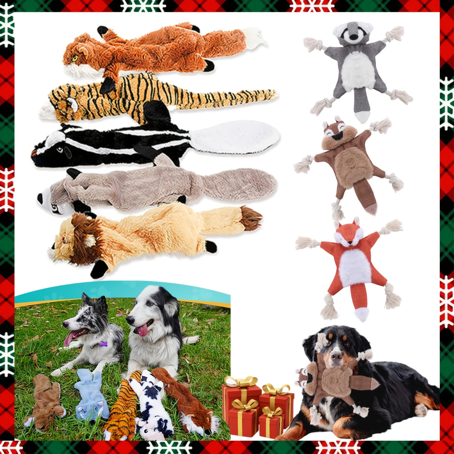 Amazing Pet 8pcs\u002F10pcs Toy Set with Dog Bite Sound Toys Large Collection Including Elephant Plush Toys with Funny Donkey Pull Rings Suitable for Dog Interaction Teeth Grinding And Cleaning Dog Toys