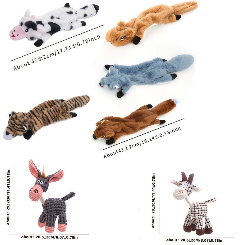 Amazing Pet 8pcs\u002F10pcs Toy Set with Dog Bite Sound Toys Large Collection Including Elephant Plush Toys with Funny Donkey Pull Rings Suitable for Dog Interaction Teeth Grinding And Cleaning Dog Toys