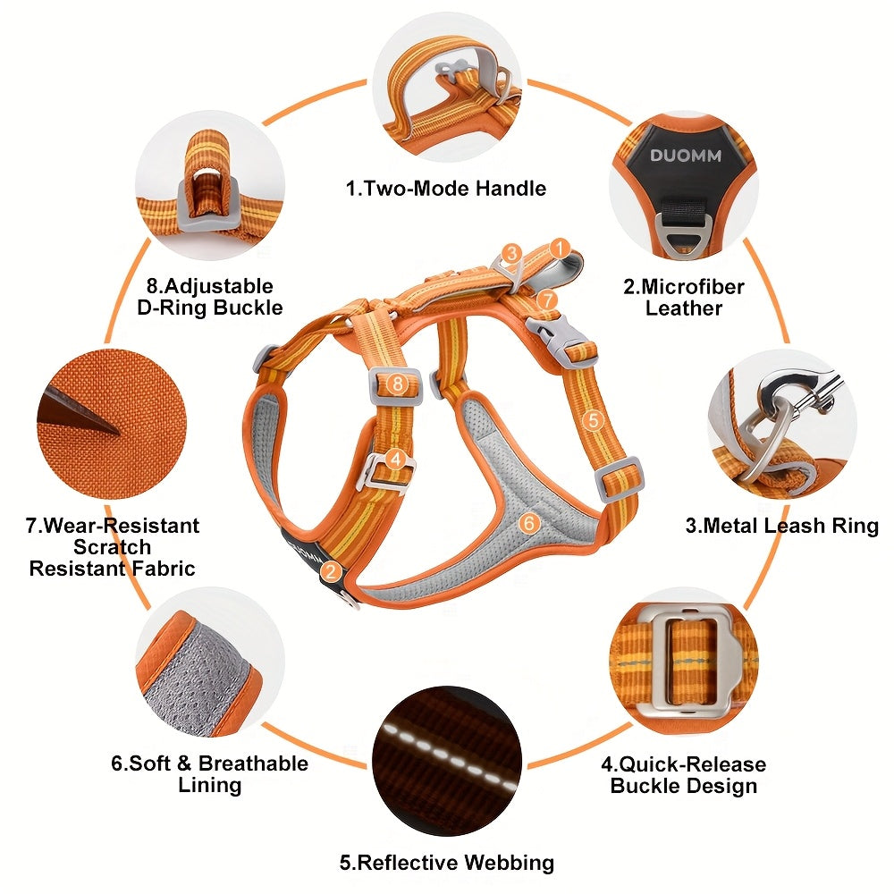 2pcs SET No-Pull Dog Harness with Leash(Length: 98inch\u002F250cm) - Breathable, Padded & Water-Resistant for Everyday Use Great for Small, Medium And Large Dogs.