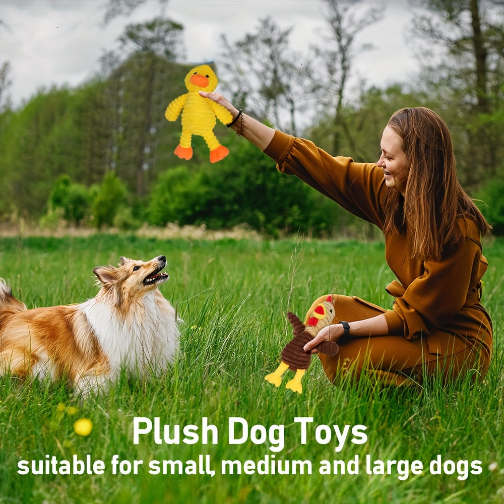 Dog Toys, Pack Of 5, Plush Dog Squeaky Toys, Assortment Value Bundle Animal Pet Toy for Small Medium Large Dogs, Stuffed Puppy Chew Toy, Cute Dog Gift Toys, Washable Dog Stuff - Plushies, Stuffed Animals with Embroidered Safety Eyes, Local Warehouse