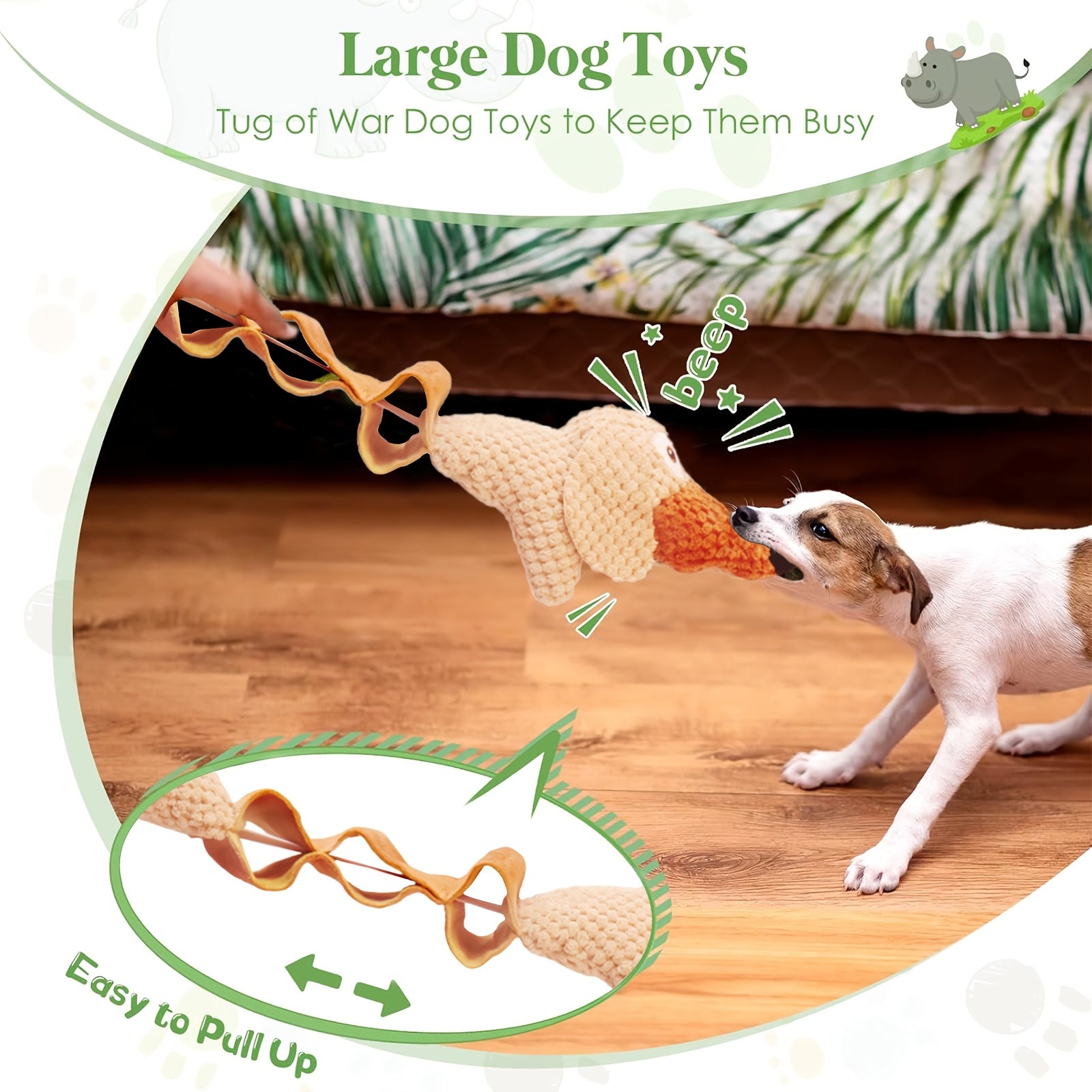 for large Squeaky Dog Toys: And Crinkled Paper Filled Pull Dog Bite Toys For Large, Medium And Small Dogs, Pet Supplies, Without Battery