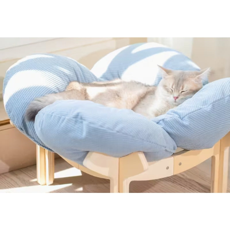 With Soft Cushion Three-Color Wooden High Leg Cat Bed - Comfortable Pet Sofa, Ideal for Cats And Small Dogs, Includes Hardware Tools, Solid Wood Frame with Soft Cushion, Durable And Stylish