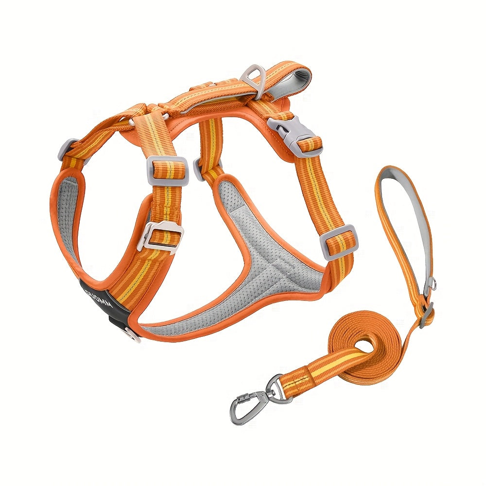 2pcs SET No-Pull Dog Harness with Leash(Length: 98inch\u002F250cm) - Breathable, Padded & Water-Resistant for Everyday Use Great for Small, Medium And Large Dogs.