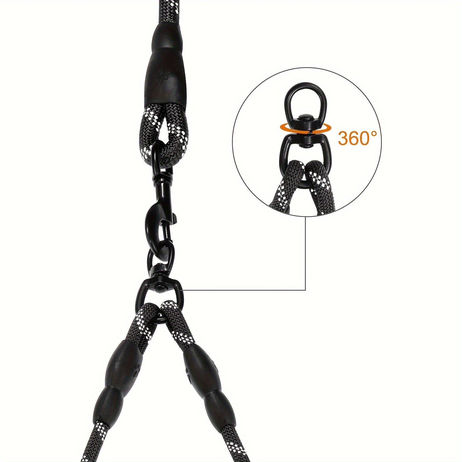 Dual Dog Leash, 360° Tangle-Free Design, Comfortable Shock-Absorbing Reflective Leash, 78.0 inch Long, Suitable for Walking And Training Two Dogs at The Same Time, Available in 7 Colors