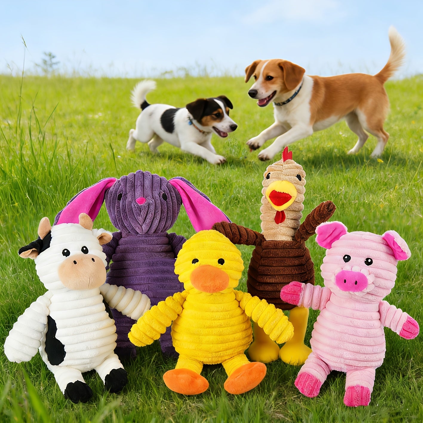 Dog Toys, Pack Of 5, Plush Dog Squeaky Toys, Assortment Value Bundle Animal Pet Toy for Small Medium Large Dogs, Stuffed Puppy Chew Toy, Cute Dog Gift Toys, Washable Dog Stuff - Plushies, Stuffed Animals with Embroidered Safety Eyes, Local Warehouse