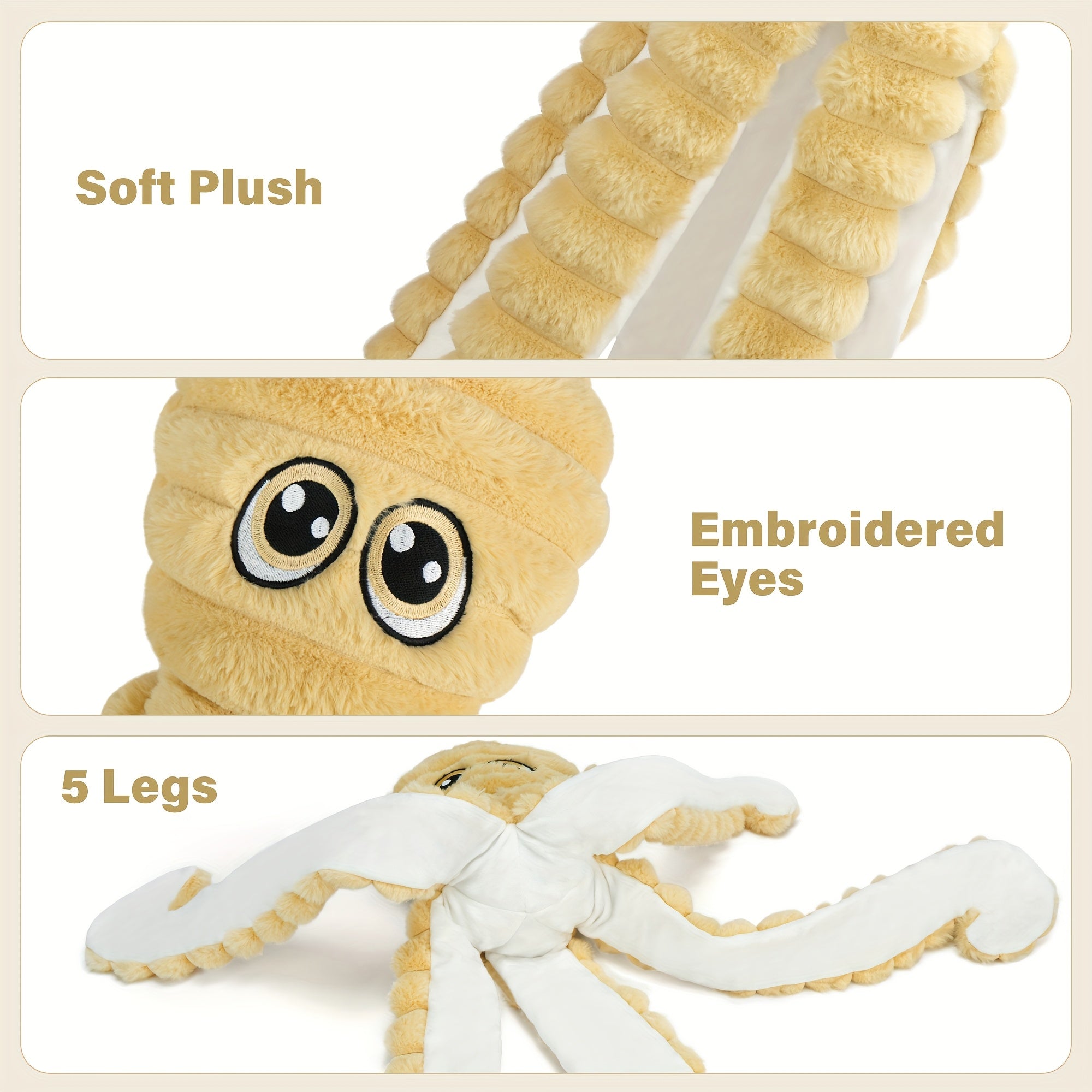1pc Squeaky Octopus Plush Chew Toy for Dogs - Interactive Teeth Cleaning Puppy Toy with Squeaker, Soft Chewable Stuffed Animal for Small Medium Large Breeds, Cute Durable Chew Bone Gift for Puppies