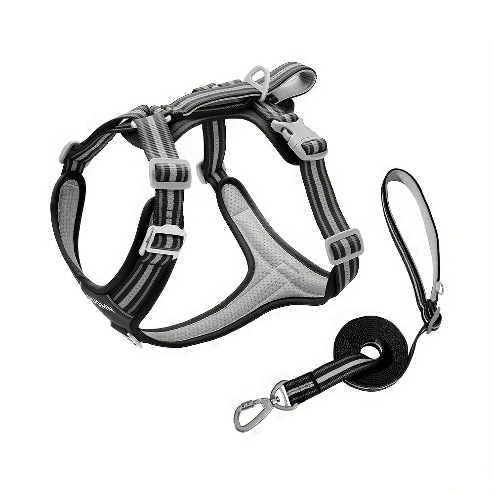 2pcs SET No-Pull Dog Harness with Leash(Length: 98inch\u002F250cm) - Breathable, Padded & Water-Resistant for Everyday Use Great for Small, Medium And Large Dogs.