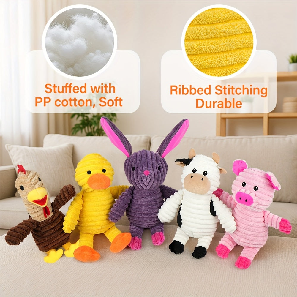 Dog Toys, Pack Of 5, Plush Dog Squeaky Toys, Assortment Value Bundle Animal Pet Toy for Small Medium Large Dogs, Stuffed Puppy Chew Toy, Cute Dog Gift Toys, Washable Dog Stuff - Plushies, Stuffed Animals with Embroidered Safety Eyes, Local Warehouse