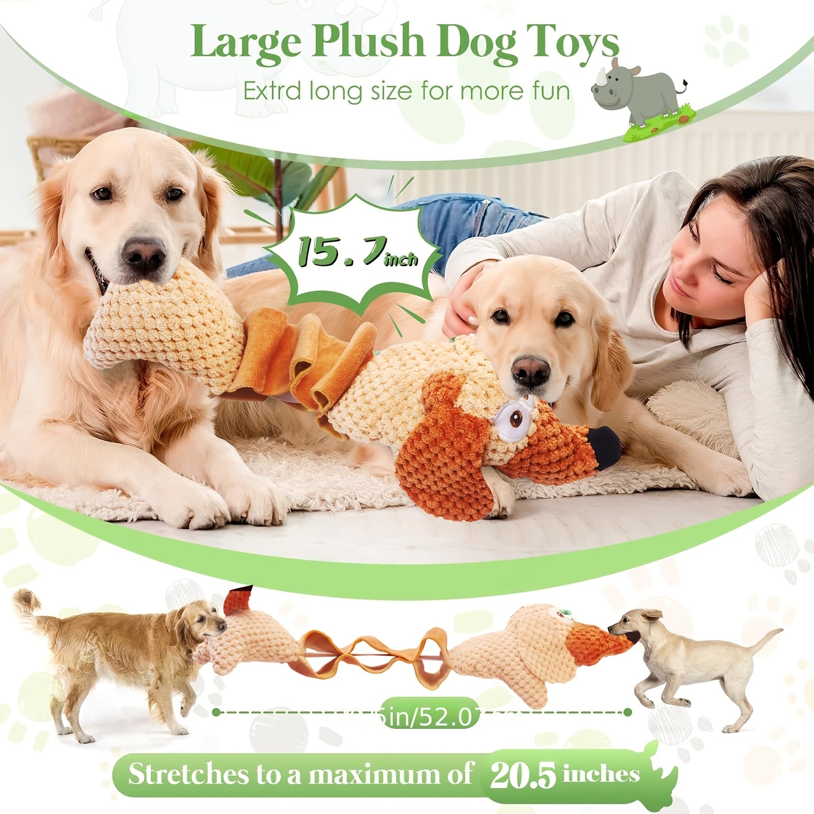 for large Squeaky Dog Toys: And Crinkled Paper Filled Pull Dog Bite Toys For Large, Medium And Small Dogs, Pet Supplies, Without Battery